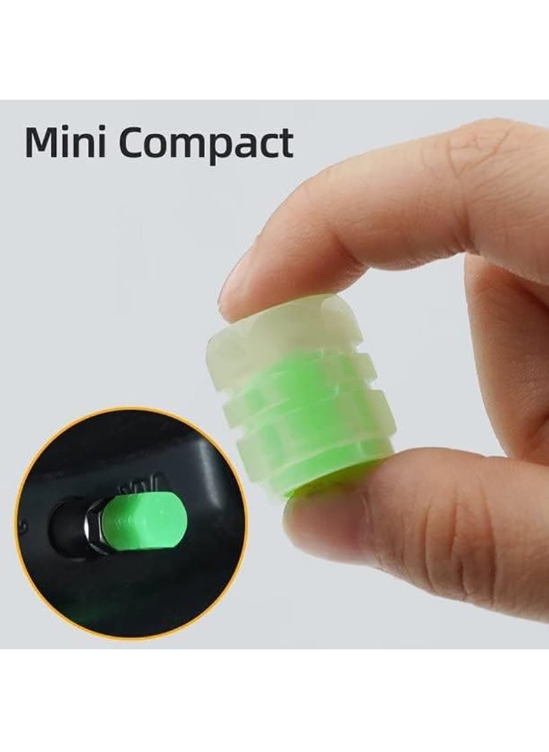 Generic - Universal Fluorescent Car Tire Valve Caps Luminous Tire Valve Stem Caps - 4PCS Luminous Tire Air Cap Corrosion Resistant Universal Car Mouth Cap Caps for Car Tires Truck Motorcycles Bike (Green) - Image 1