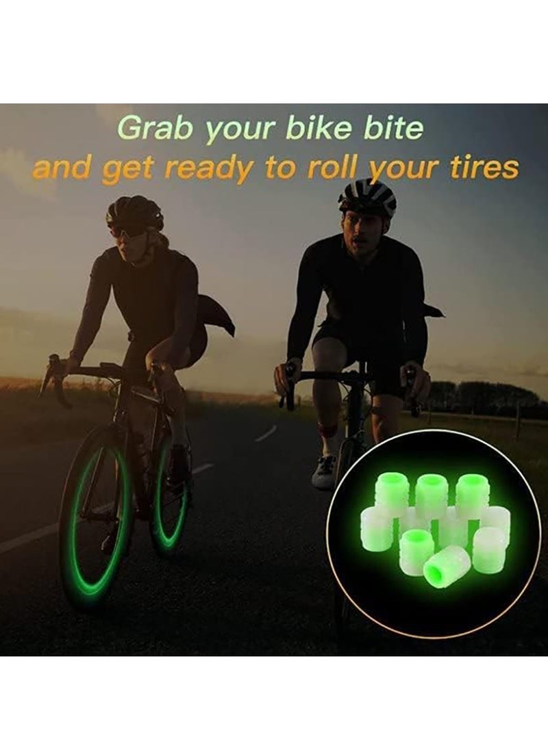 Generic - Universal Fluorescent Car Tire Valve Caps Luminous Tire Valve Stem Caps - 4PCS Luminous Tire Air Cap Corrosion Resistant Universal Car Mouth Cap Caps for Car Tires Truck Motorcycles Bike (Green) - Image 1