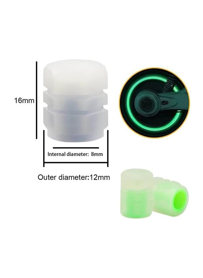 Generic - Universal Fluorescent Car Tire Valve Caps Luminous Tire Valve Stem Caps - 4PCS Luminous Tire Air Cap Corrosion Resistant Universal Car Mouth Cap Caps for Car Tires Truck Motorcycles Bike (Green) - Image 1
