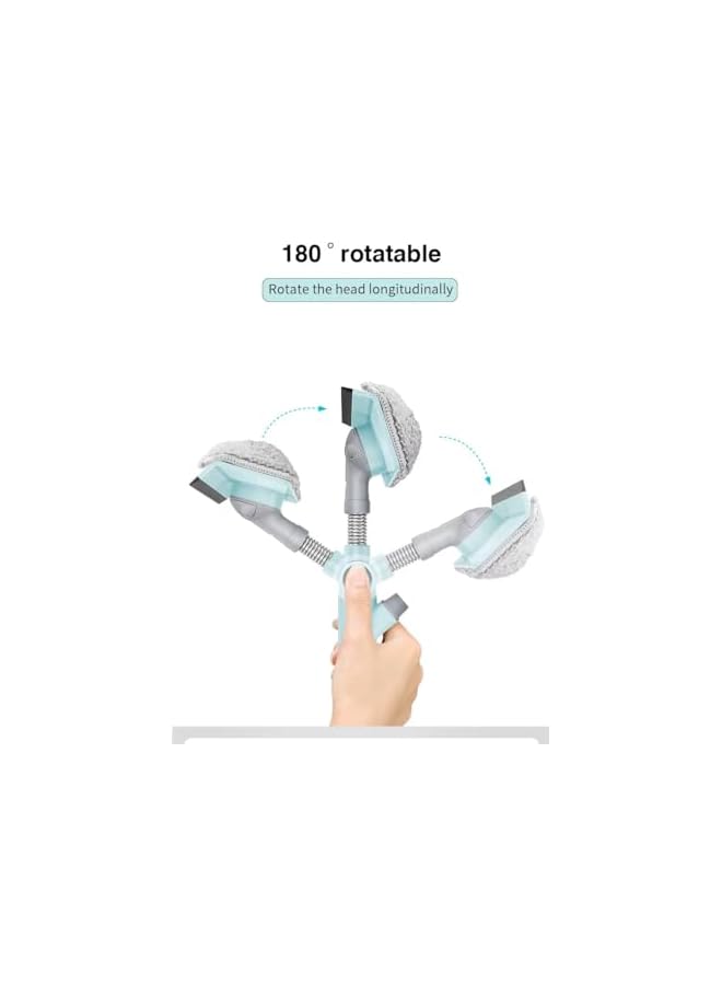 Green Tiger | 3-in-1 U-Shape Window Cleaner | Telescopic Squeegee with Rotatable Head | Adjustable Cleaning Tool for Windows - Image 3