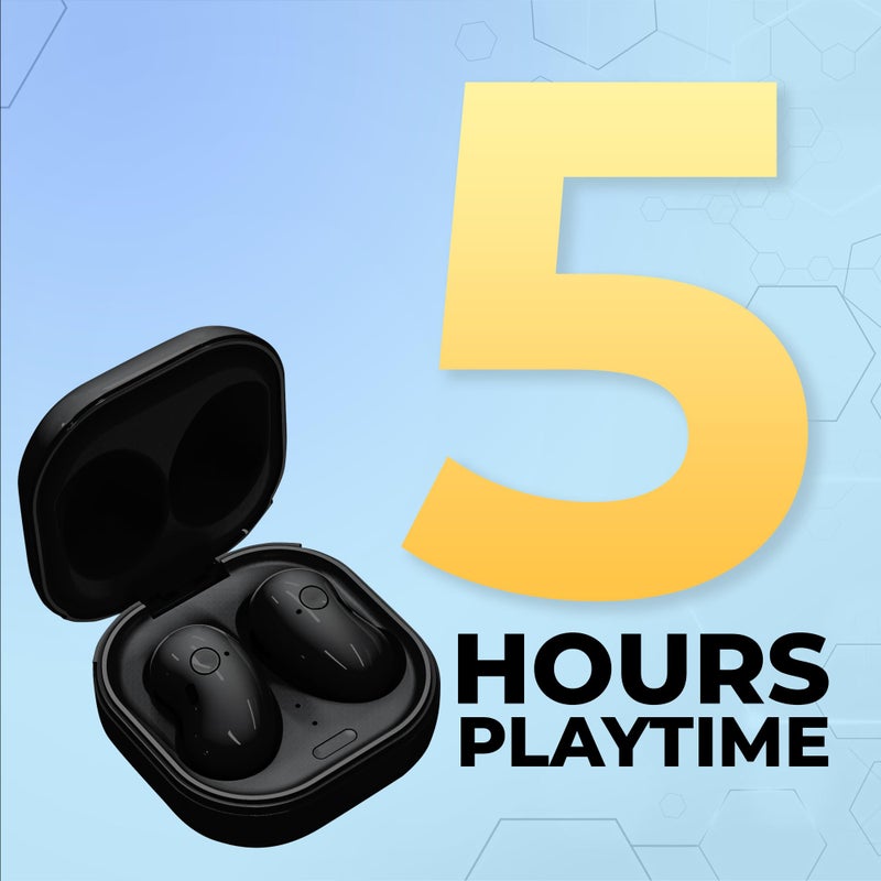 Coby Ultra-Slim True Wireless Earbuds, Ergonomic Bluetooth Earphones with Built-in Microphone, Sweat-Resistant Design and Touch Controls, 33-Foot Range, 5-Hour Playtime, Black - Image 2