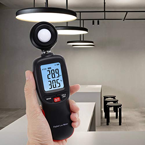 DANOPLUS Lux Meter with Data Record, Digital Light Meter Illuminance Meter, Backlight Lux Temperature Meter 0~200,000 Measurement Range Lux/FC Unit MAX/MIN/Hold Function - Image 4