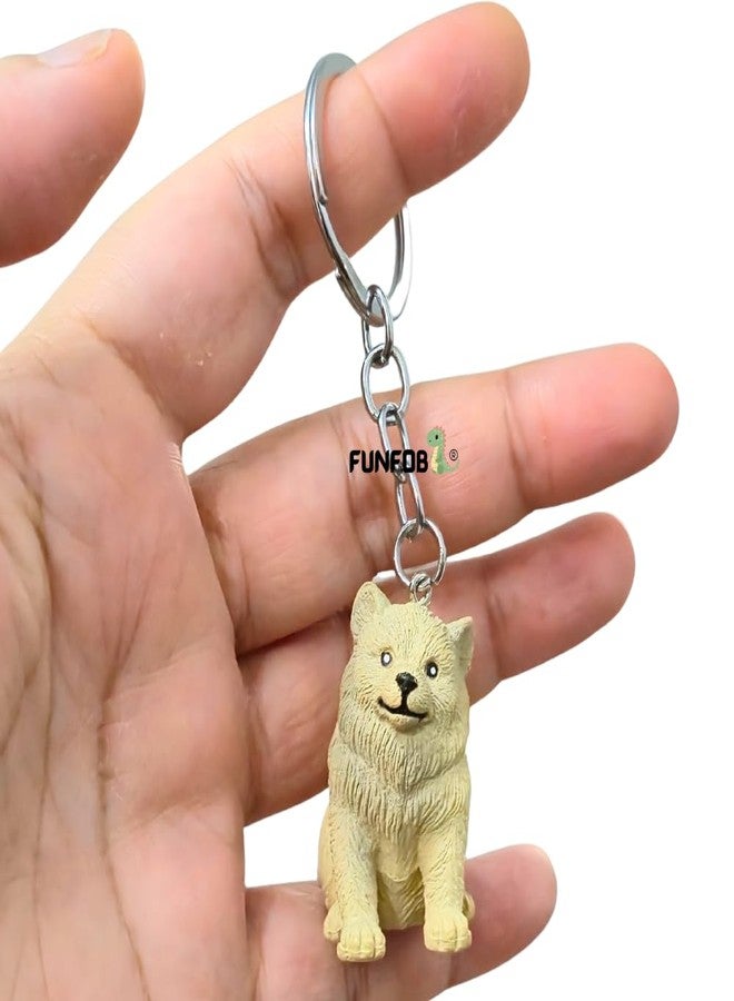 FUNFOB Dog Keychain Collectible For Boys & Girls Puppy Keychain Gifting | Cream Dog - Image 2