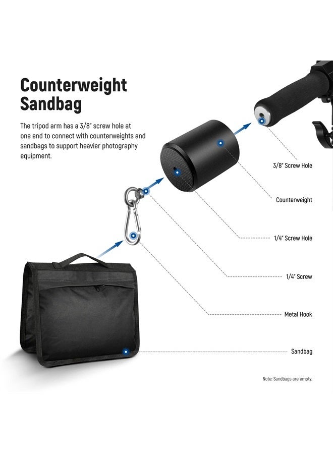 NEEWER Air Cushioned Aluminum Light Stand, 9.8ft/3m Adjustable Photography Stand with Boom Arm, Counterweight, Sandbag, 1/4" Screw for Softbox, Studio Light, Flash, Umbrella, Ring Light, Max Load 5kg - Image 5