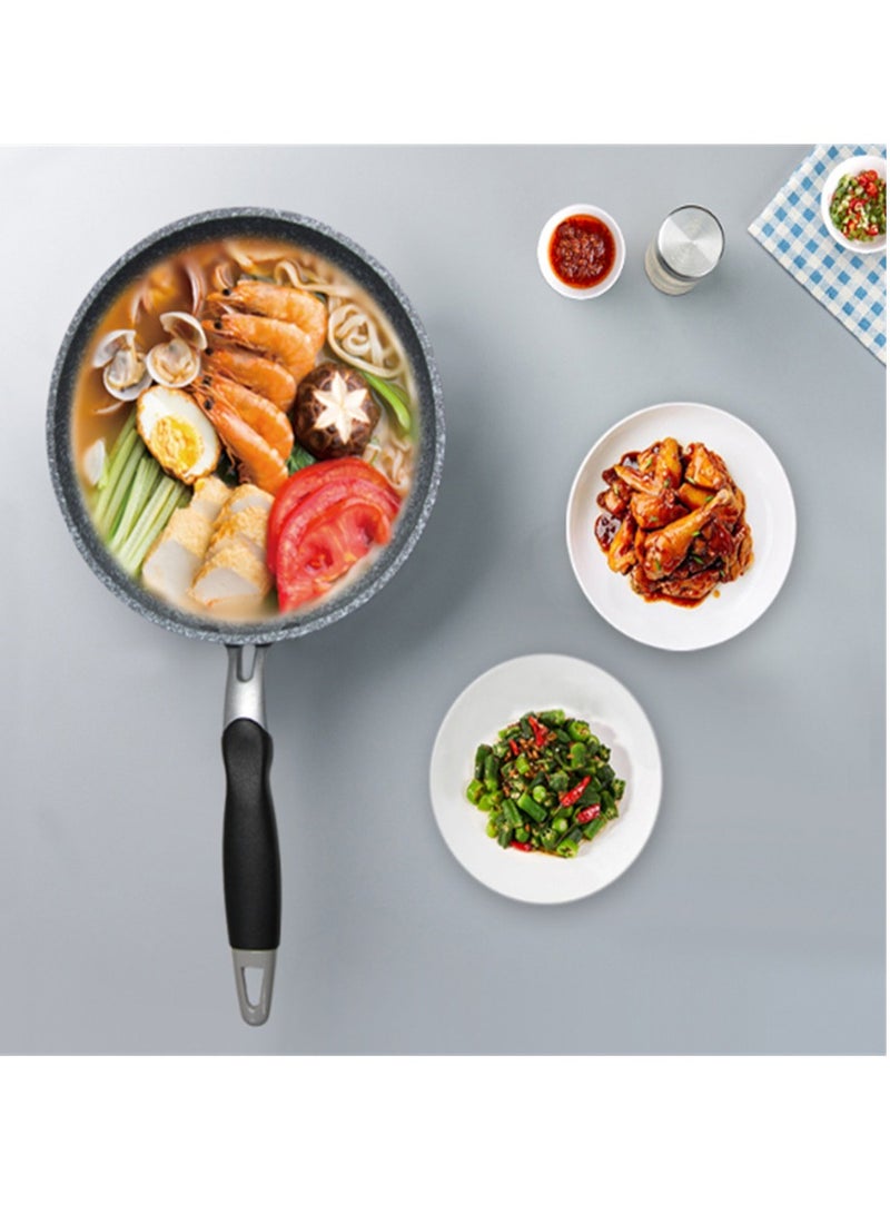 AROAQ مقلاة ذكية مع طلاء رخامي، مقلاة ألمنيوم بمقبض مقاوم للحرارة، مقلاة غاز لطهي شرائح اللحم، مجموعة أدوات طهي للمطبخ (مقلاة ووك 24 سم) - Image 4