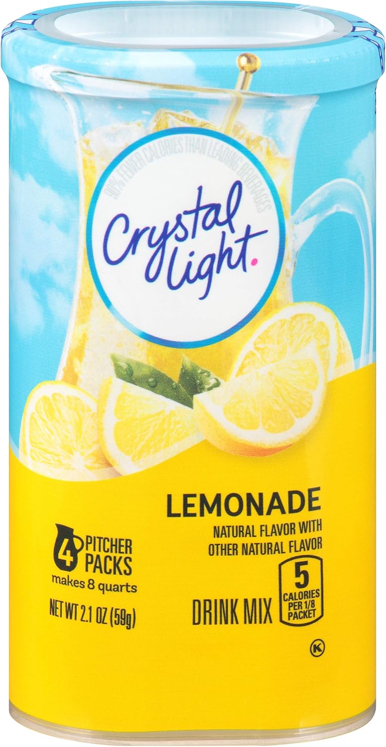 Crystal Light Sugar-Free Lemonade Drink Mix - 4 Pitcher Pack (Makes 8 Quarts) - Image 1