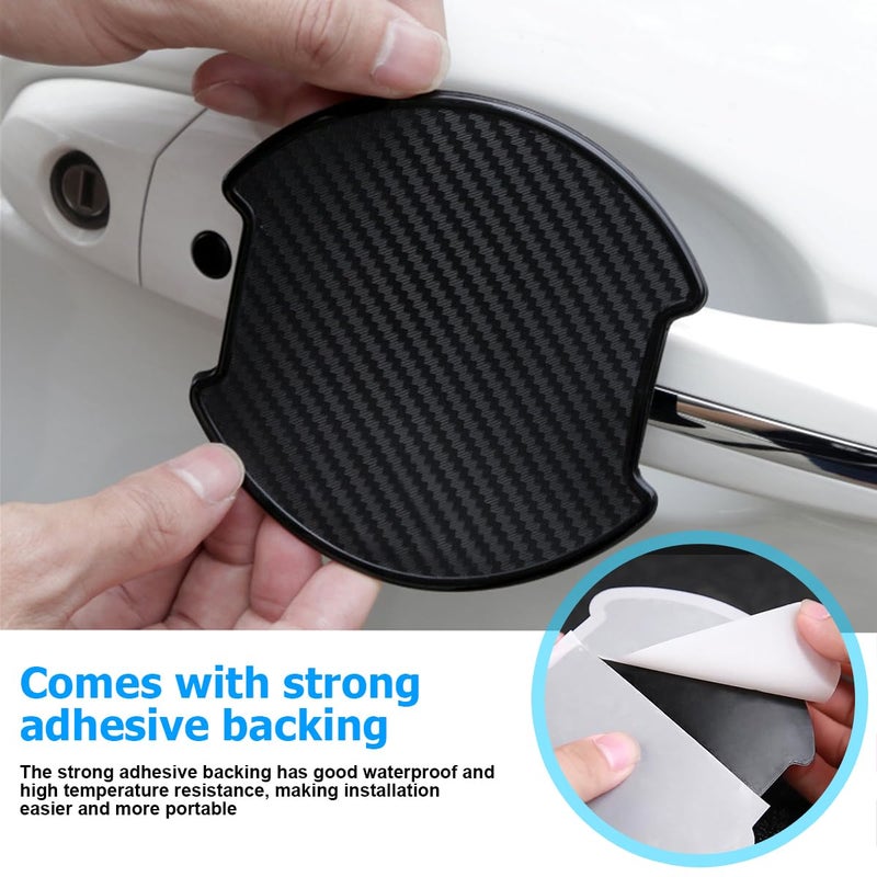 Mandark Car Door Handle Cup Scratch Protector, 4PCS 3D TPU Carbon Fiber Vehicle Door Bowl Sticker, Automotive Door Handle Paint Protective Film Cover Accessories, Universal for Most Cars (Large) - Image 5