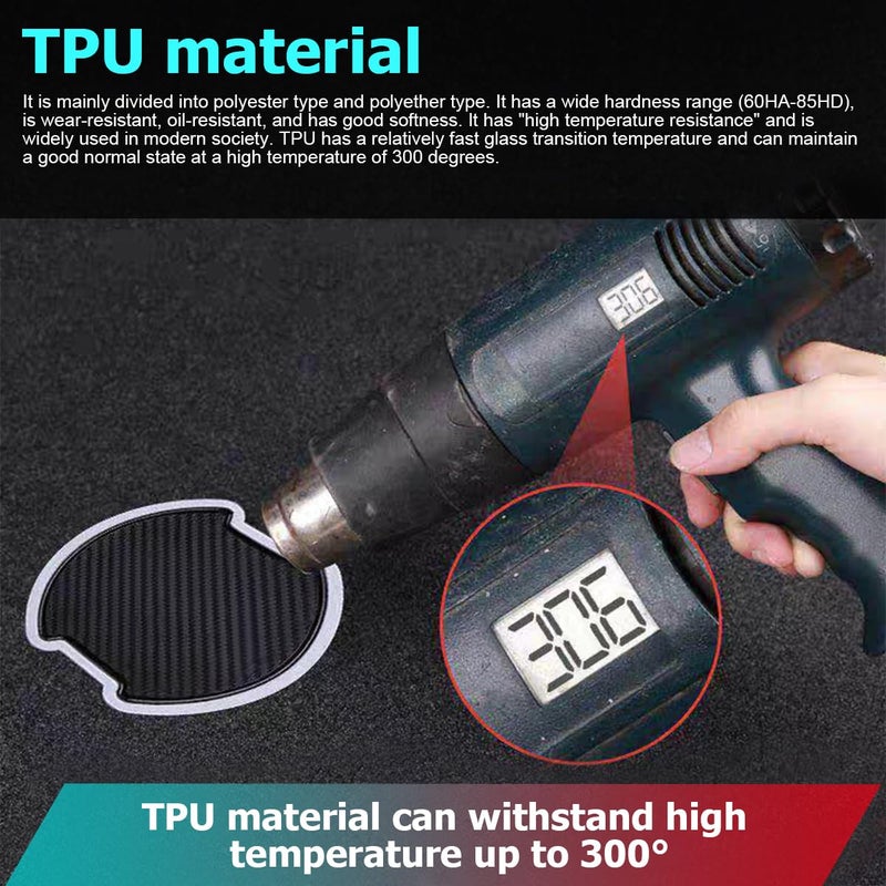 Mandark Car Door Handle Cup Scratch Protector, 4PCS 3D TPU Carbon Fiber Vehicle Door Bowl Sticker, Automotive Door Handle Paint Protective Film Cover Accessories, Universal for Most Cars (Large) - Image 3