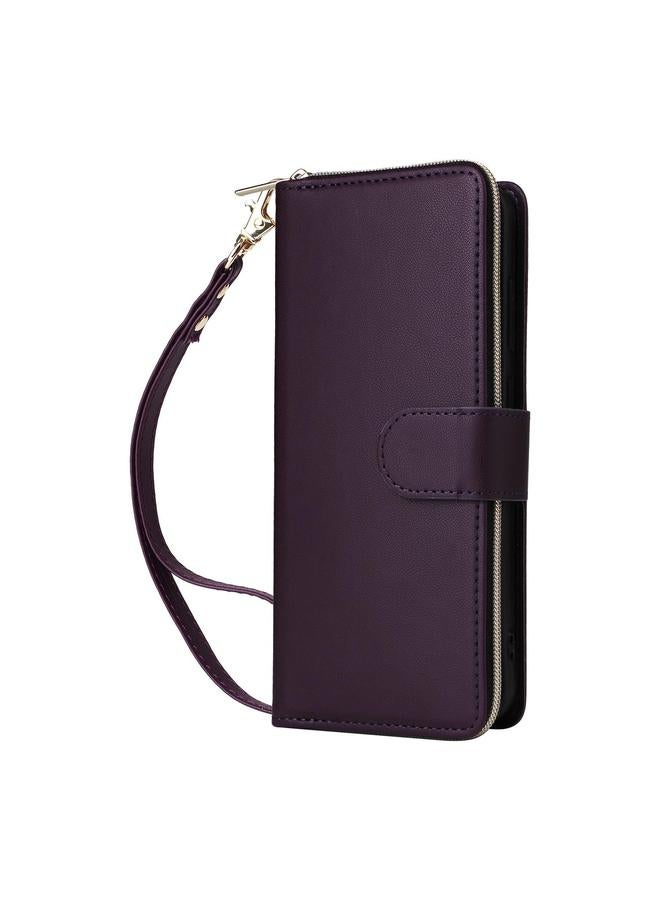 اس-توب جراب لهاتف Samsung Galaxy A56 مزود بتسع فتحات للبطاقات وحقيبة محفظة جلدية بسحاب - Image 2