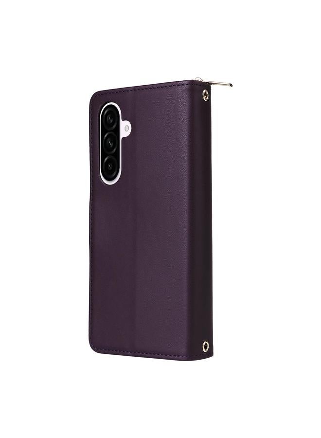 اس-توب جراب لهاتف Samsung Galaxy A56 مزود بتسع فتحات للبطاقات وحقيبة محفظة جلدية بسحاب - Image 3