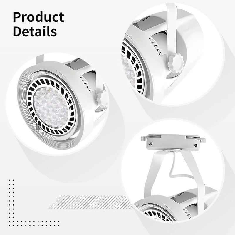 Commercial Led Track Lighting Head, Adjustable Ceiling Spot Light with Mount, White Aluminum Fixture for Retail Store Display - Image 4