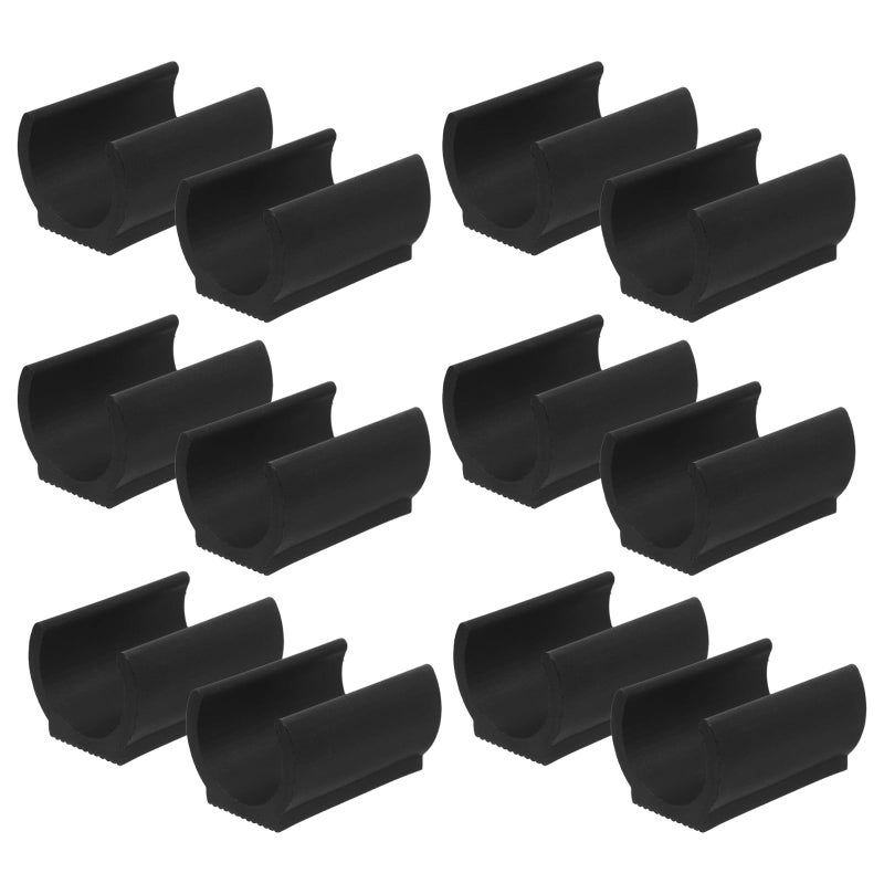 20 Pcs Black U Shape Plastic Pipe Clamps Anti Slip Chair Leg Floor Protectors For 25mm Tubing - Image 2