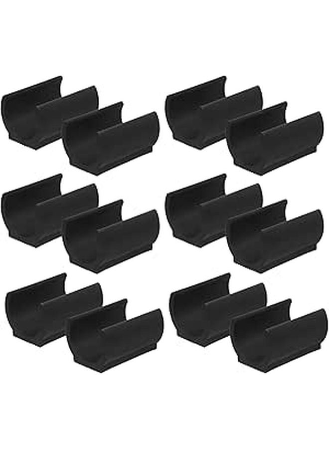 20 Pcs Black U Shape Plastic Pipe Clamps Anti Slip Chair Leg Floor Protectors For 25mm Tubing - Image 1
