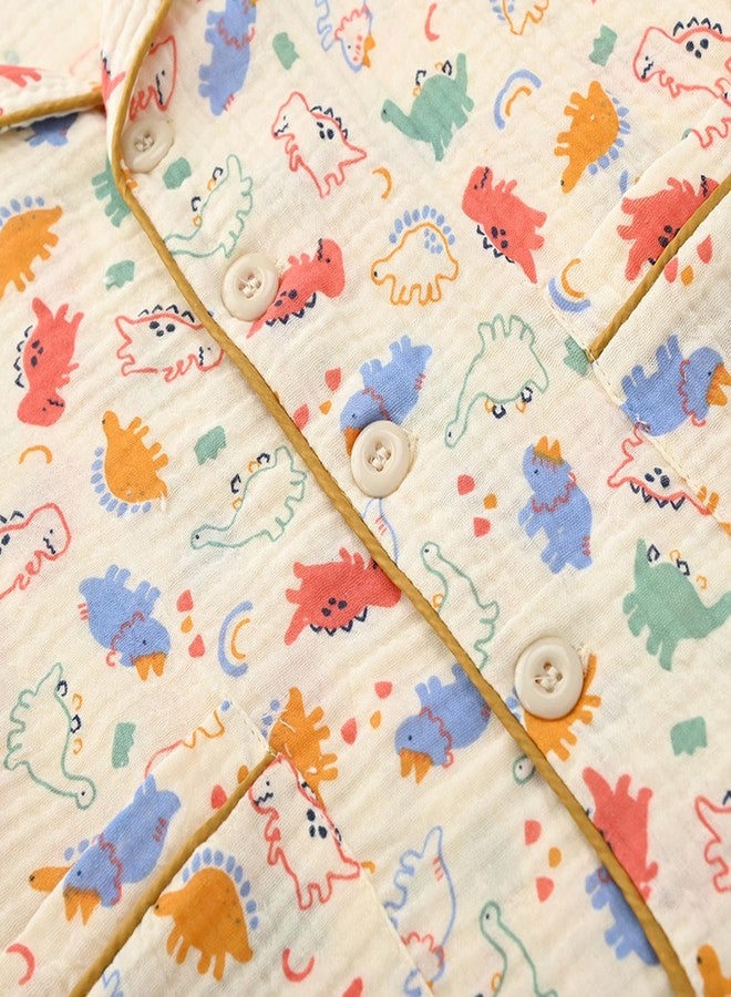 BINIDUCKLING Short Sleeve Pajamas for Boys Summer Pjs 5T Dinosaurs - Image 3