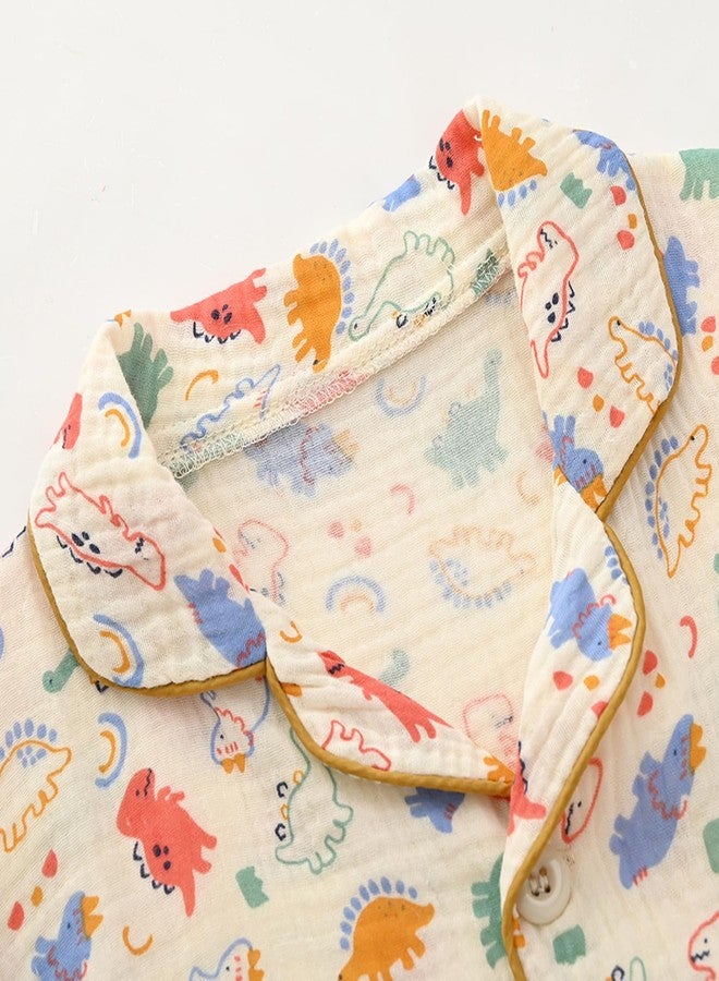 BINIDUCKLING Short Sleeve Pajamas for Boys Summer Pjs 5T Dinosaurs - Image 2