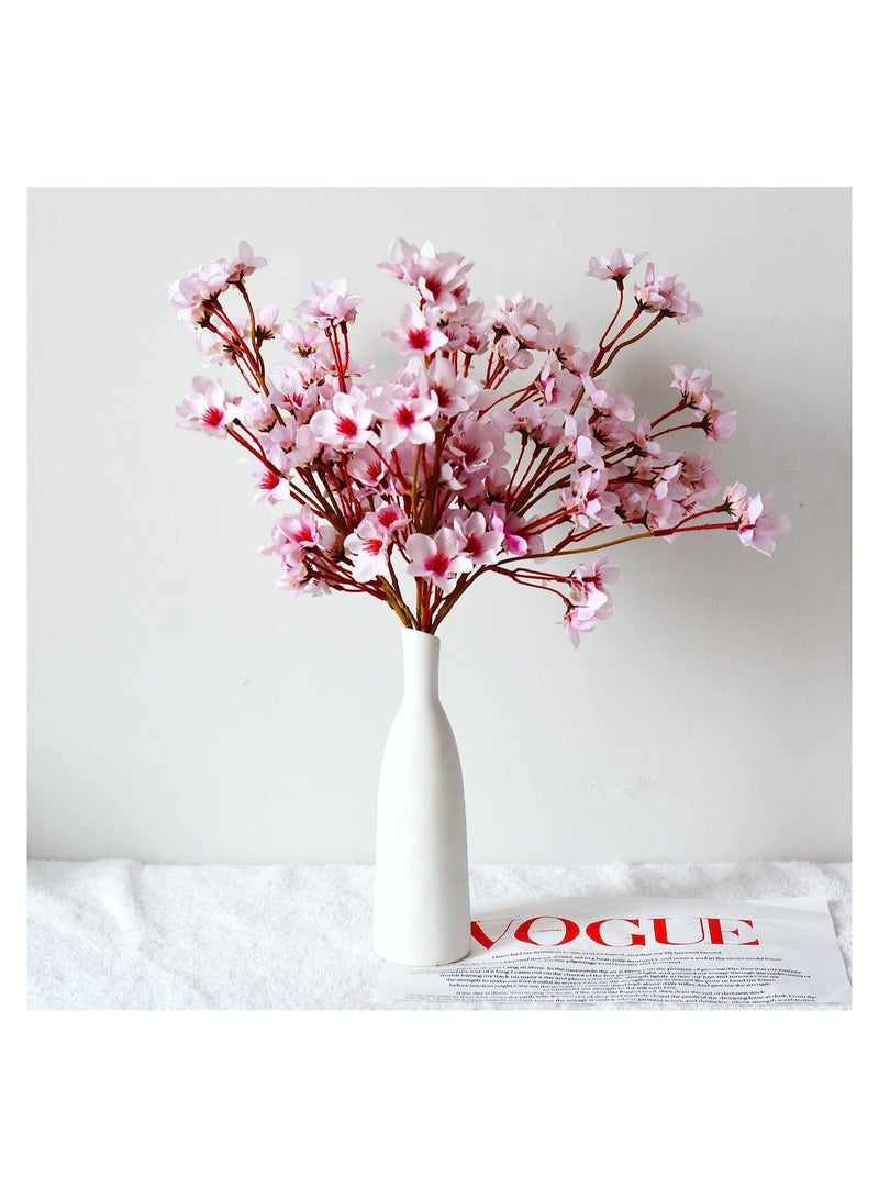 NIBEMINENT Artificial Cherry Blossom, 4PCS Pink Flowers Silk Flowers, Faux Peach Lifelike Fake Branches 15.7'', for Home Kitchen Wedding DIY Garden Decorations - Image 5