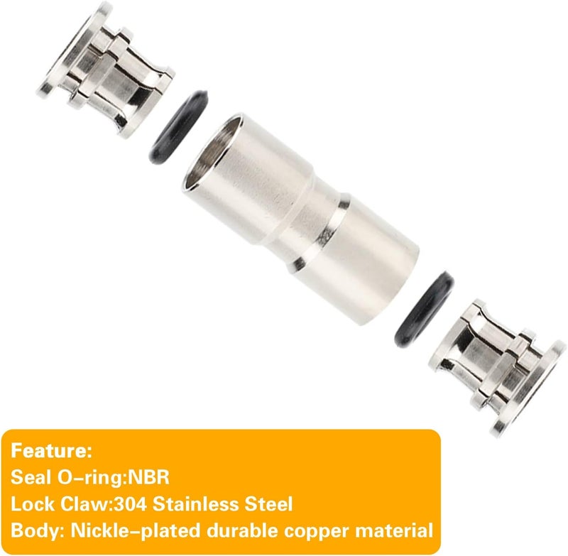 CEKER 1/2 Union Straight Push to connect fittings Stainless Steel Pneumatic Push Connectors, 1/2" x 1/2" OD Tube Quick Connect Fittings Air Line Fittings for 1/2 inch Tube 2Pack - Image 2