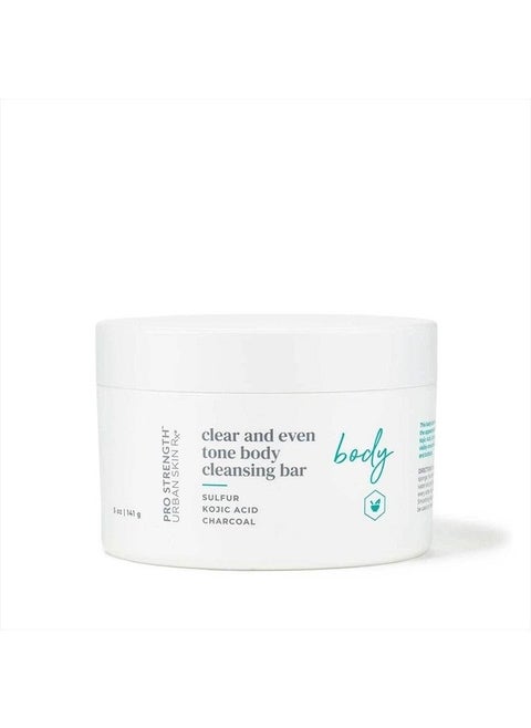 Clear and Even Tone Body Cleansing Bar | Smoothing + Clarifying Cleanser Promotes Even Skin Tone + Improves Appearance of Dark Spots + Blemishes, Use on Back, Shoulders, & Chest | 5 Oz