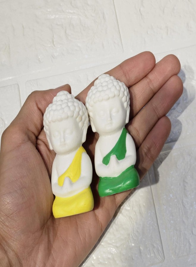 ARUNA DECOR Miniature Buddha Set of 2 for Home Decor Mini Garden Dollhouse Accessories Zen Figurines Resin Buddha Statues for Tabletop Office Shelf Gifting - Image 2