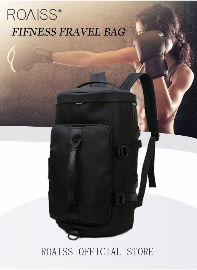 roaiss Multipurpose Gym Duffel Bag Sports Backpack Portable Waterproof Luggage Handbag Wet and Dry Separation Shoes Compartment Crossbody Bag for Women Yoga Travel  - Image 4