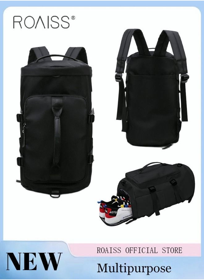 roaiss Multipurpose Gym Duffel Bag Sports Backpack Portable Waterproof Luggage Handbag Wet and Dry Separation Shoes Compartment Crossbody Bag for Women Yoga Travel  - Image 1