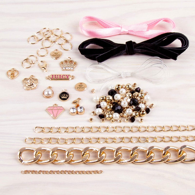 Make It Real Juicy Couture Mini Chains and Charms Bracelet Kit - DIY Charm & Friendship Bracelet Making Set with Beads, Charms & Cords - Create 5 Bracelets, Arts & Crafts Gift for Girls Tweens Ages 8+ - Image 3