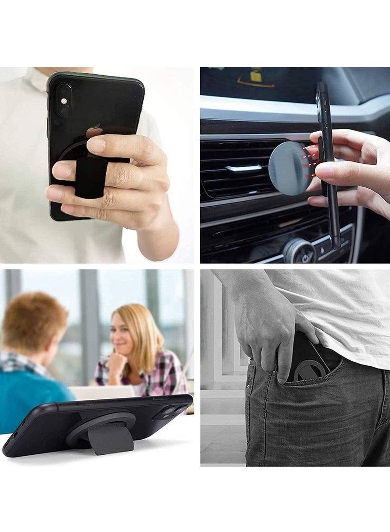 Magnetic Phone Ring Holder Ultra-Thin 3mm Anti Drop Finger Kickstand Silicone Back Ring Cell Phone Grip Phone Stand for Magnetic Car Mount and Most Smart Phones and Tablets  - Image 2