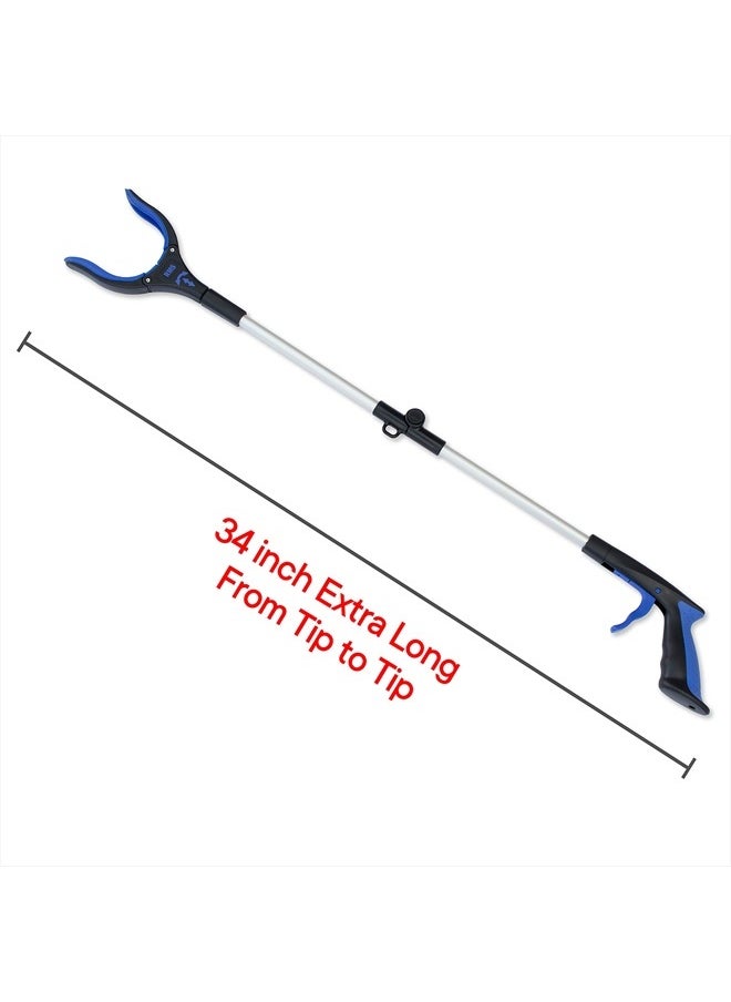 RMS 34 Inch Extra Long Reacher Grabber - Foldable Gripper and Reaching Tool with Rotating Jaw  - Image 4