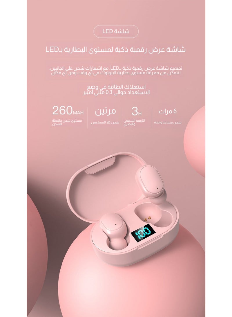 سماعات أذن بلوتوث صغيرة بتقنية TWS، سماعات ستيريو عالية الدقة مقاومة للعرق تعمل باللمس مع علبة شحن محمولة - Image 3