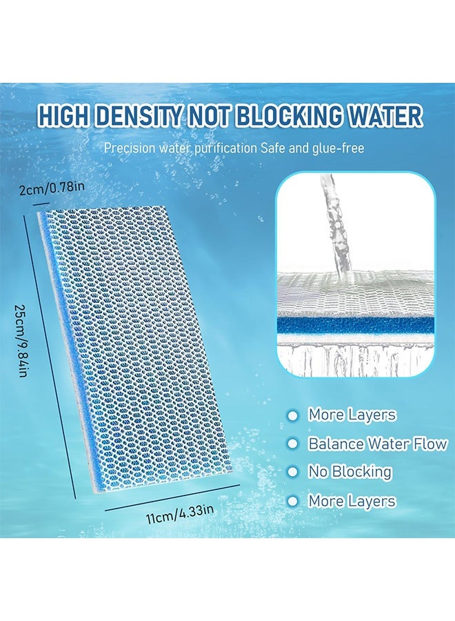 جمورو وسادة إسفنجية لحوض السمك مقاس 10 × 4 بوصة، وسائط ترشيح لأحواض السمك مكونة من 8 طبقات، فلتر إسفنجي قابل للقص ليناسب أحواض السمك والبرك والزراعة المائية، ترشيح عالي الفعالية لأحواض المياه العذبة والمالحة (قطعة واحدة) - Image 4