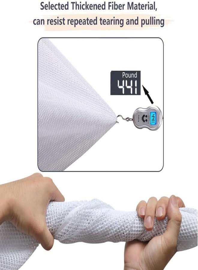 PFOPFO Banister Guard 10 ft L x 2.6 ft H Balcony Netting for Pets Stairs Railing Nylon Net Stairway Balcony Mesh Netting Banister Stair Net Balcony Safety Net Stair Guard for Indoor & Outdoor(White) - Image 5