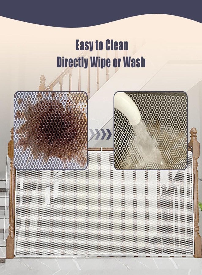 PFOPFO Banister Guard 10 ft L x 2.6 ft H Balcony Netting for Pets Stairs Railing Nylon Net Stairway Balcony Mesh Netting Banister Stair Net Balcony Safety Net Stair Guard for Indoor & Outdoor(White) - Image 4