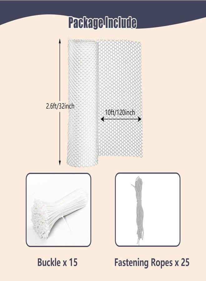 PFOPFO Banister Guard 10 ft L x 2.6 ft H Balcony Netting for Pets Stairs Railing Nylon Net Stairway Balcony Mesh Netting Banister Stair Net Balcony Safety Net Stair Guard for Indoor & Outdoor(White) - Image 2