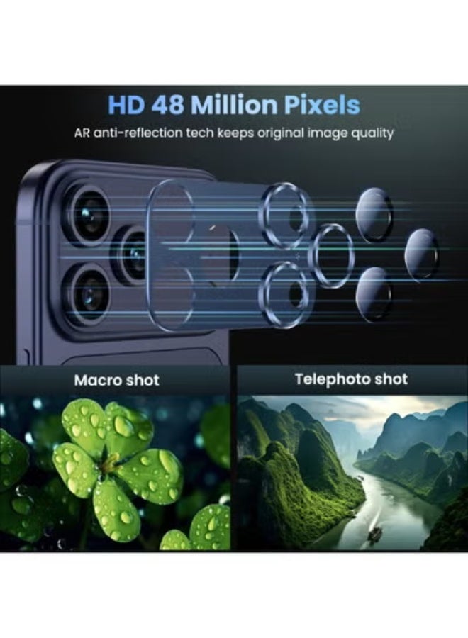 ELTRAZONE Camera Lens Protector for iPhone 17 Pro Max | Metal Tempered Glass Rear Camera Cover, Anti-Scratch, Case-Friendly, Easy Installation | Strong Adsorption & High Transparency – Deep Blue - Image 3