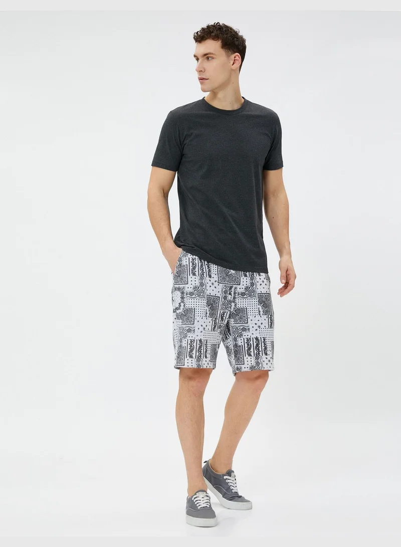 كوتون Shorts Drawstring Pockets Cotton Ethnic Printed