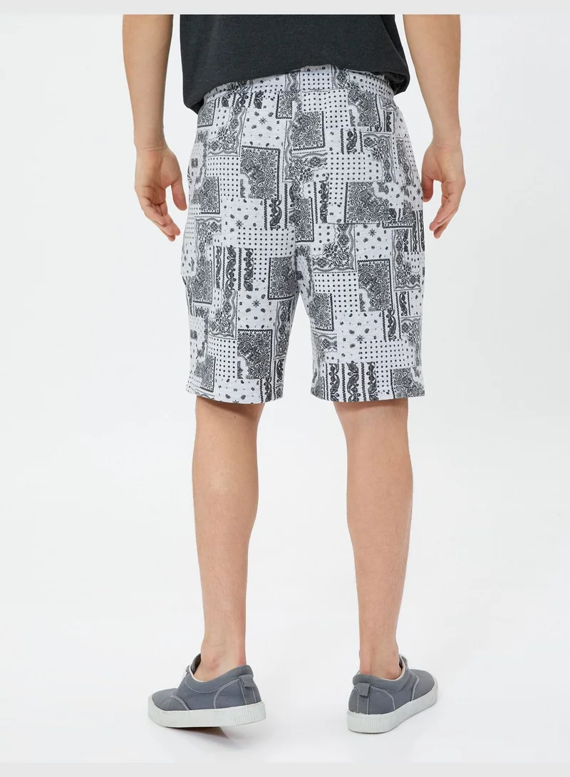 كوتون Shorts Drawstring Pockets Cotton Ethnic Printed