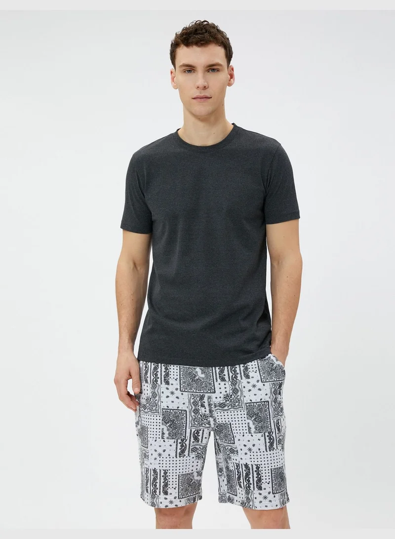 كوتون Shorts Drawstring Pockets Cotton Ethnic Printed