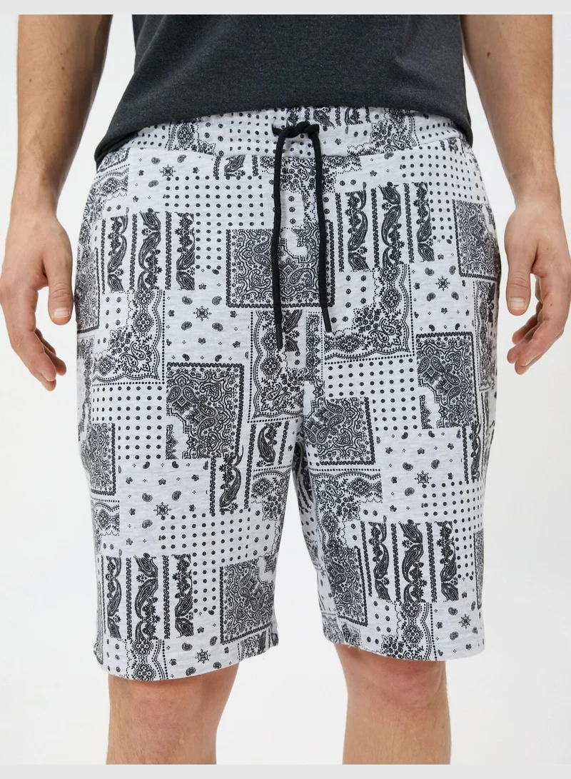 كوتون Shorts Drawstring Pockets Cotton Ethnic Printed