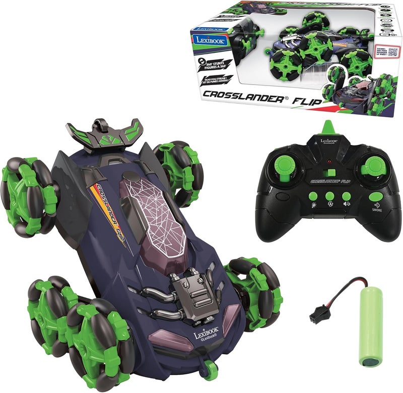 Lexibook Crosslander® Flip, Remote Control car, up to 8km/h, 360° Figure, Sound and Light Effects, Smoke Jet, 6 Wheels, Rechargeable, RC45 - Image 1