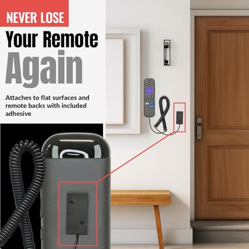 Anderic Universal Coiled Security Cable Bulk Pricing Available - Remote Control Tether Security Cable Leash with Hook and Loop Fastener Tape and Double-Sided Tape - Anderic - CBL02 - Image 5