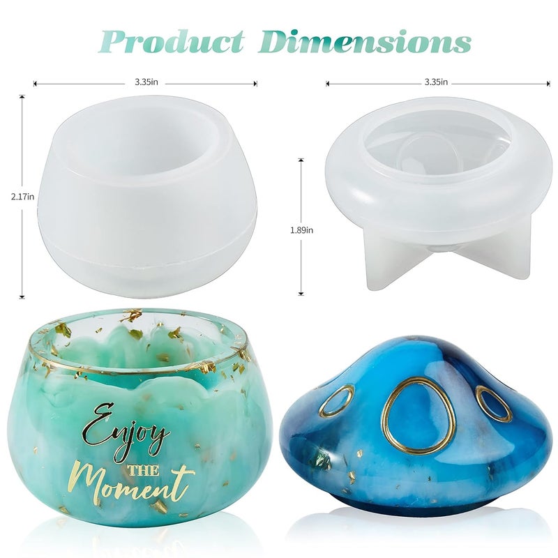 Eoast Resin JAR Mold with Lid, Silicone Jar Resin Mold Storage Jewelry Candle Holder Container Mould for Resin Casting Concrete Craft Decor (MASROOM Shape) - Image 2