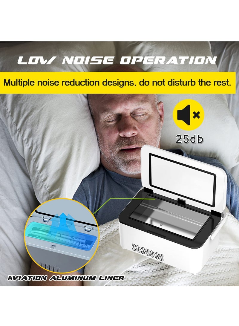 XiuWoo Insulin Cooler Case, Mini Drug Refrigerator, Portable Car Insulin Cooler Box, with Handle Constant Temperature Medicine Refrigerator, for Travel Office - Image 2