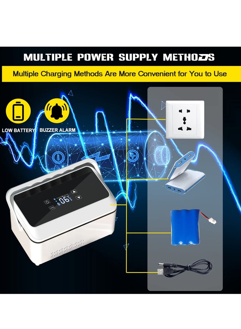 XiuWoo Insulin Cooler Case, Mini Drug Refrigerator, Portable Car Insulin Cooler Box, with Handle Constant Temperature Medicine Refrigerator, for Travel Office - Image 4