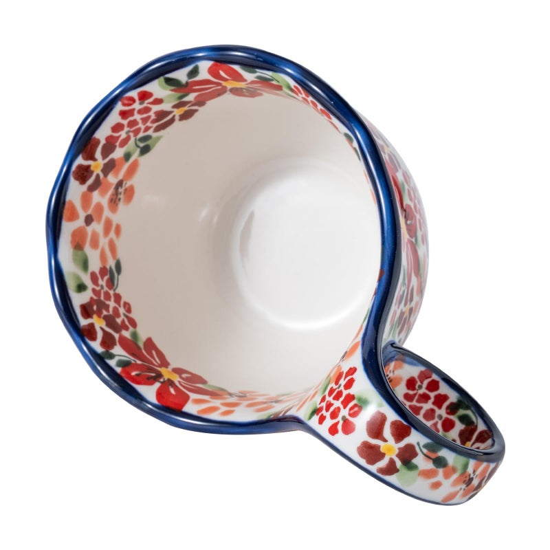 ALMA Handpainted Microwavable Soup Bowl with Loop Handle 18.6oz, Cereal Bowl With Handle Great for Berry, Fruits, Chili, Stew, Ice cream,Floral Soup Mug for Women - Image 2