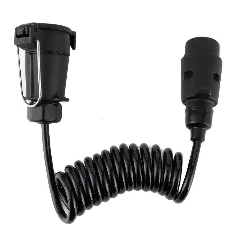 7Pin Trailer Plug Socket Adapter Spring Cable - Durable Plastic Shell Spring Cord for Commercial Vehicles Trailers RVs - Image 5