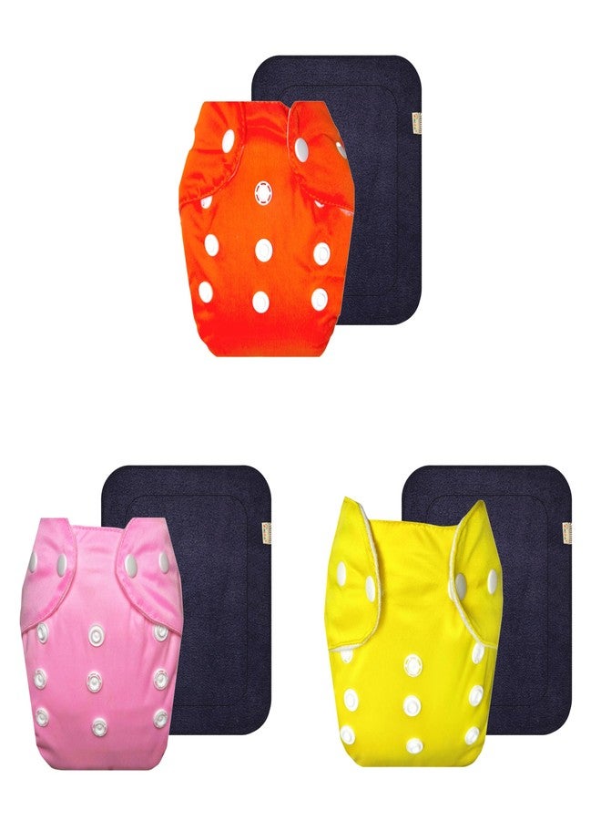 Dumbledo Lite Cloth Diaper with Gray Insert (Pack of 3) | Hypoallergenic | Reusable & Washable | Adjustable Snaps | Everyday Diapering Essential | 3 Months - 2 Years | Unisex Baby - Image 1