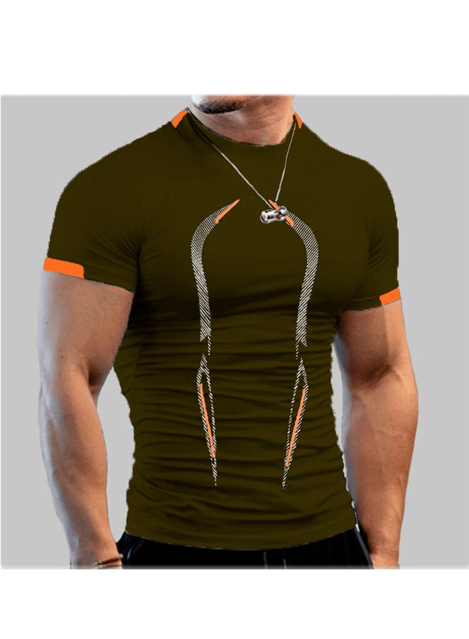 Summer Men Fitness Exercise Breathable Short Sleeve Quick Drying T-shirt  - Image 1
