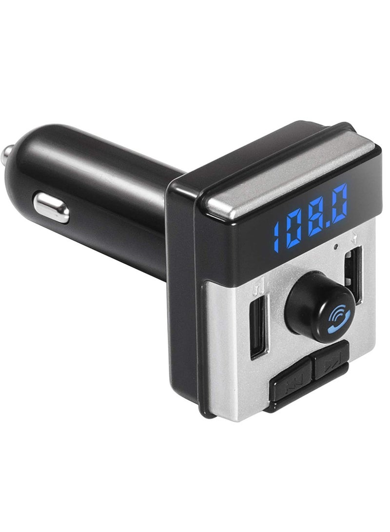 ELTRAZONE Bluetooth Car FM Transmitter with Fast Dual USB charger Hands free calling, Black, DZ- 595KWD - Image 1