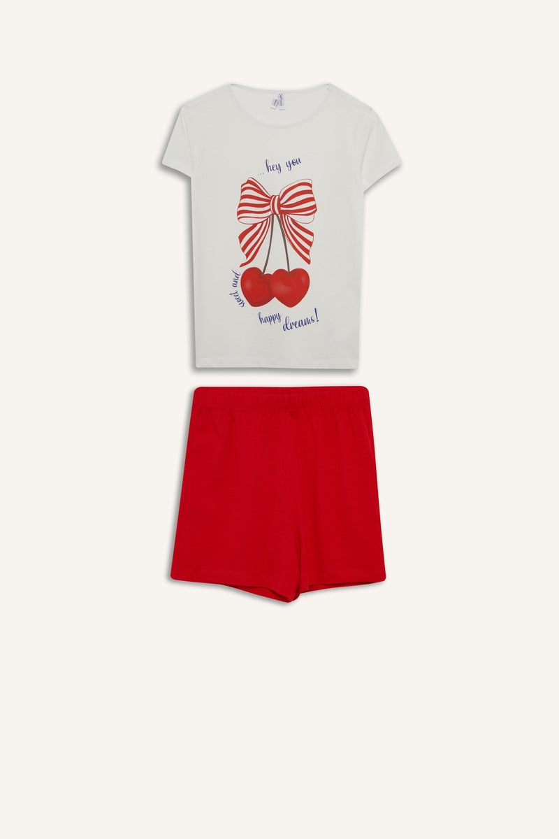 DeFacto Girl 2 piece Regular Fit Printed Knitted Pyjamas  - Image 4