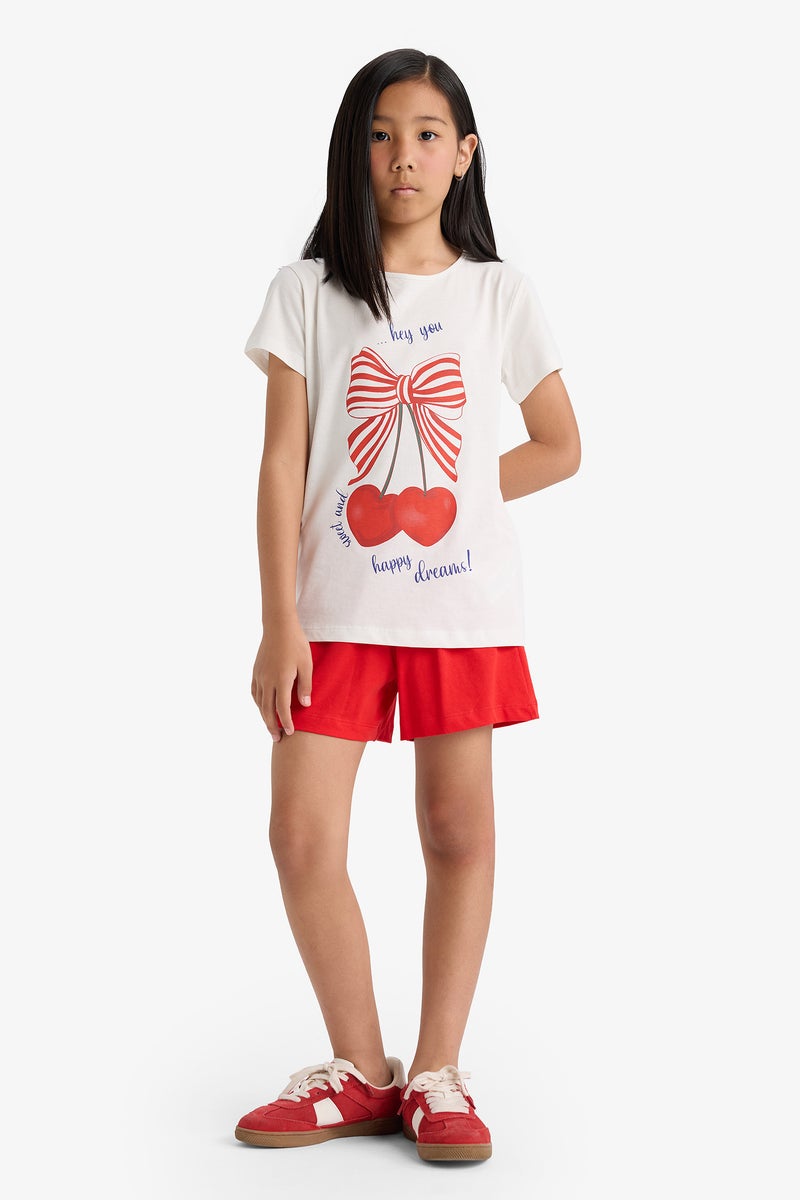 DeFacto Girl 2 piece Regular Fit Printed Knitted Pyjamas  - Image 3